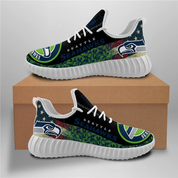 Men's Seattle Seahawks Mesh Knit Sneakers/Shoes 004